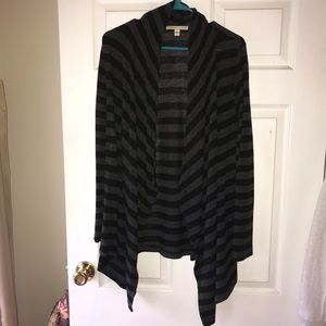 Carolyn Taylor Black and Gray Long Cardigan